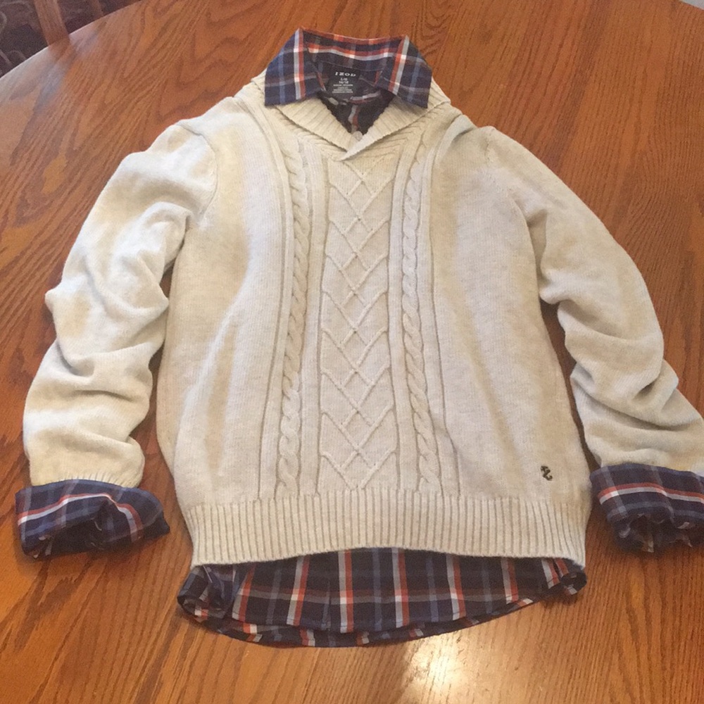 Boy’s Sweater with button up shirt by IZOD.